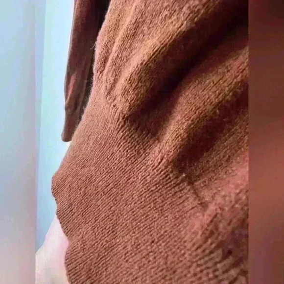 Sebastian Cooper Men’s Rustic Orange Cotton Cashmere  Timeless Sweater Medium - Picture 8 of 13